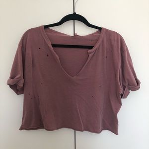 Urban Outfitters distressed cropped tee